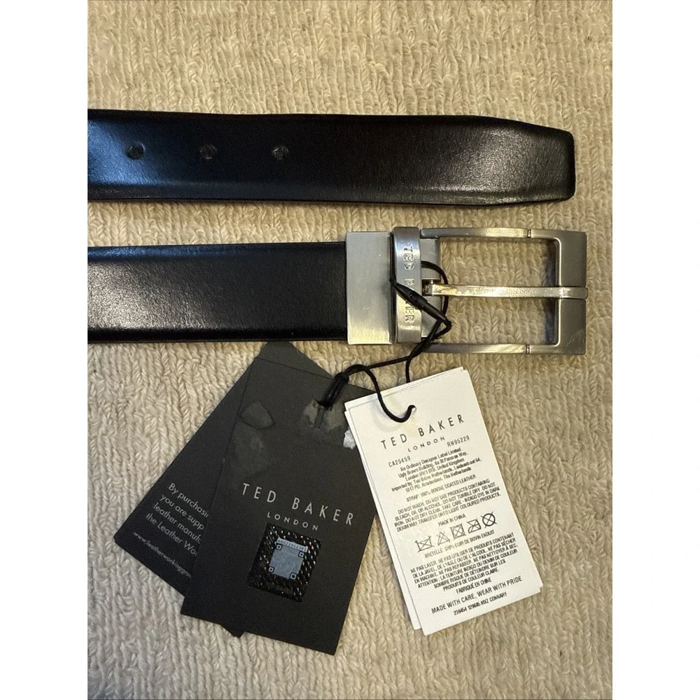 Ted Baker Authentic Mens NWTReversible Belt - Black/ Brown  32 ( fits 30